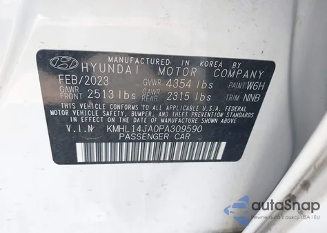 2023 Hyundai Sonata Sel z USA, uszkodzony, nr VIN KMHL14JA0PA309590